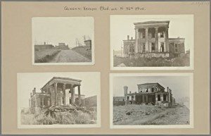 These waterfront villas, built in Ravenswood during the 1800s, were abandoned and crumbling a hundred years later. Courtesy of the New York Public Library.