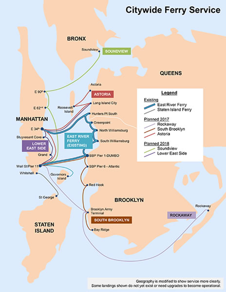 1 EDC map of the new ferry routes