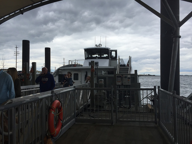 NYC Ferry Rockaway Line, Disembarking_at_the_Rockaway_Pier