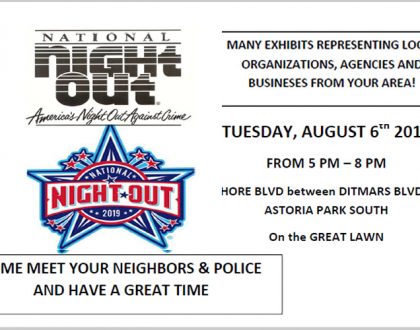 National Night Out against Crime August 6th, 2019