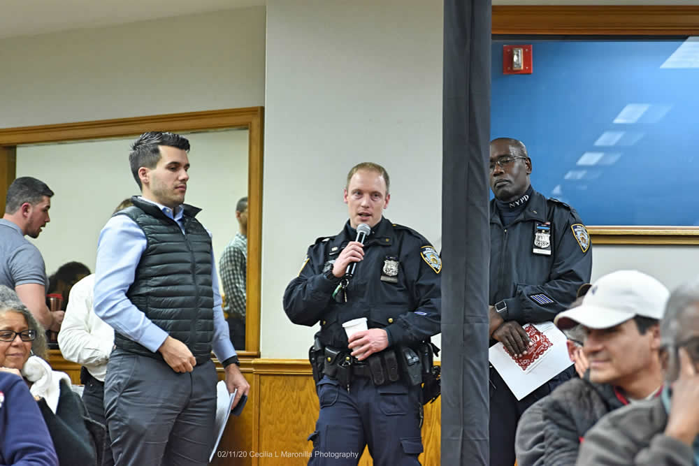 Pastor Lucas Izidoro, and Astoria NCOs PO Grabhorn has the microphone and PO Roberts