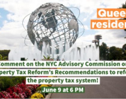 Queens Property Tax Reform Hearing on June 9