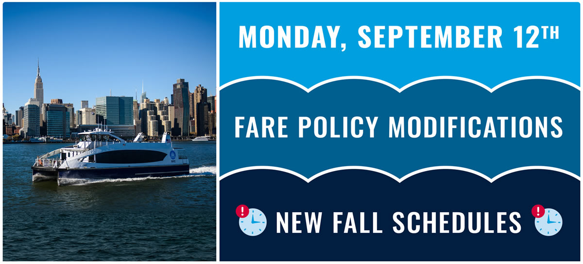 NYC Ferry Fall 2022 Service Changes