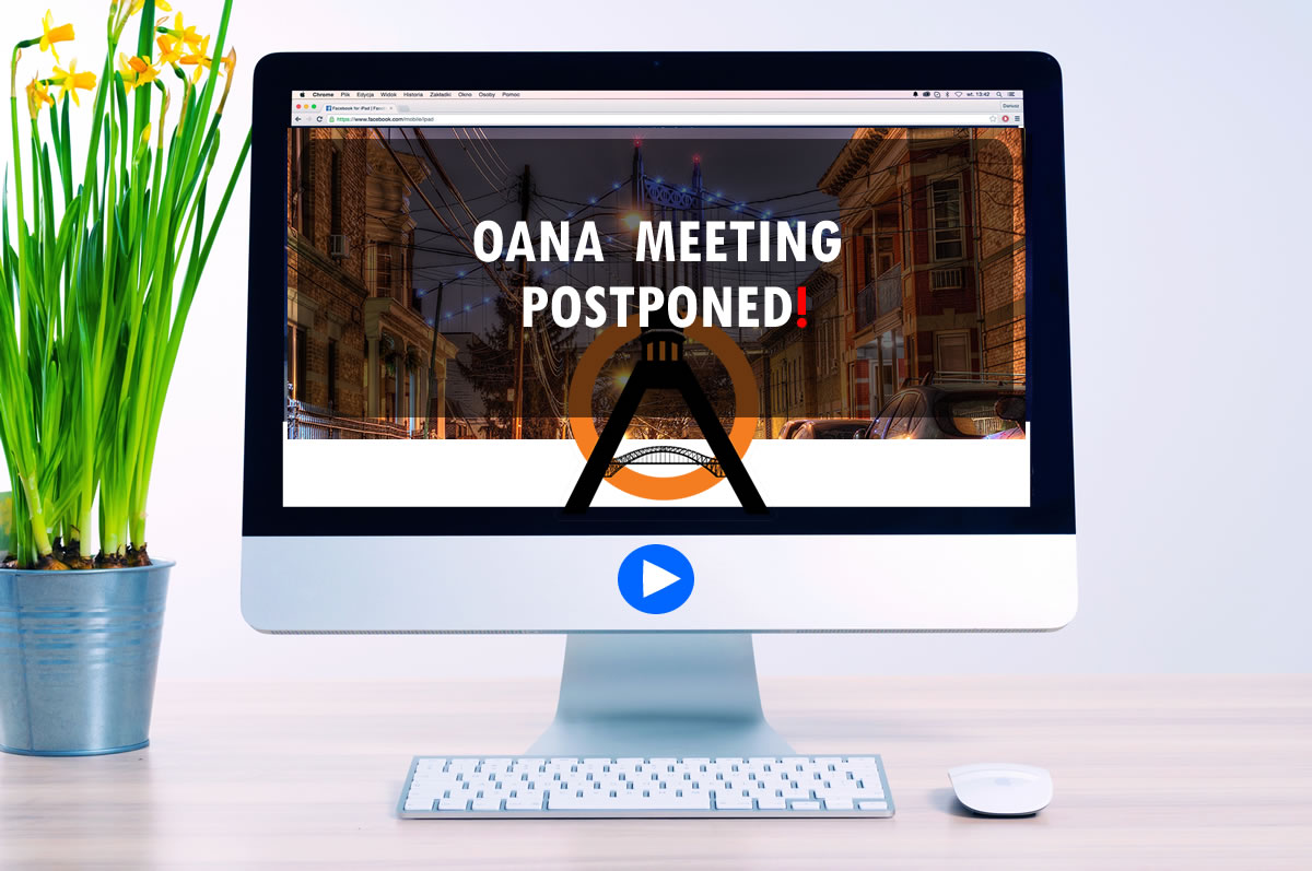 OANA Monthly Meeting Postponed