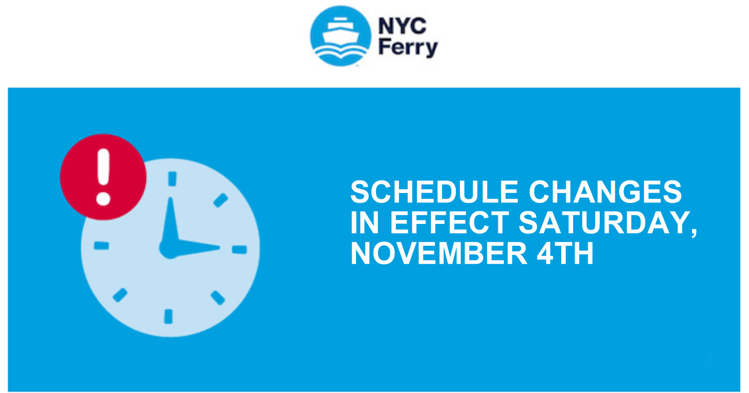 NYC Ferry Winter Schedule Effective November 4, 2023