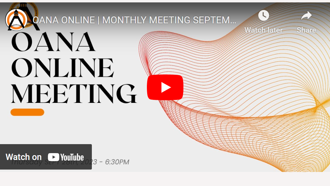Sept 28/23 | OANA Virtual Monthly Meeting September
