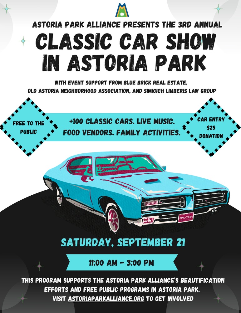 OANA is proud to support the 3rd Annual Classic Car Show in Astoria Park!