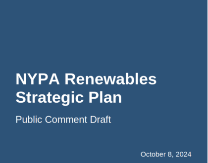 NY Power Authority Hearing on Draft Strategic Plan for Renewable Energy (Virtual Hearing Nov 21st)