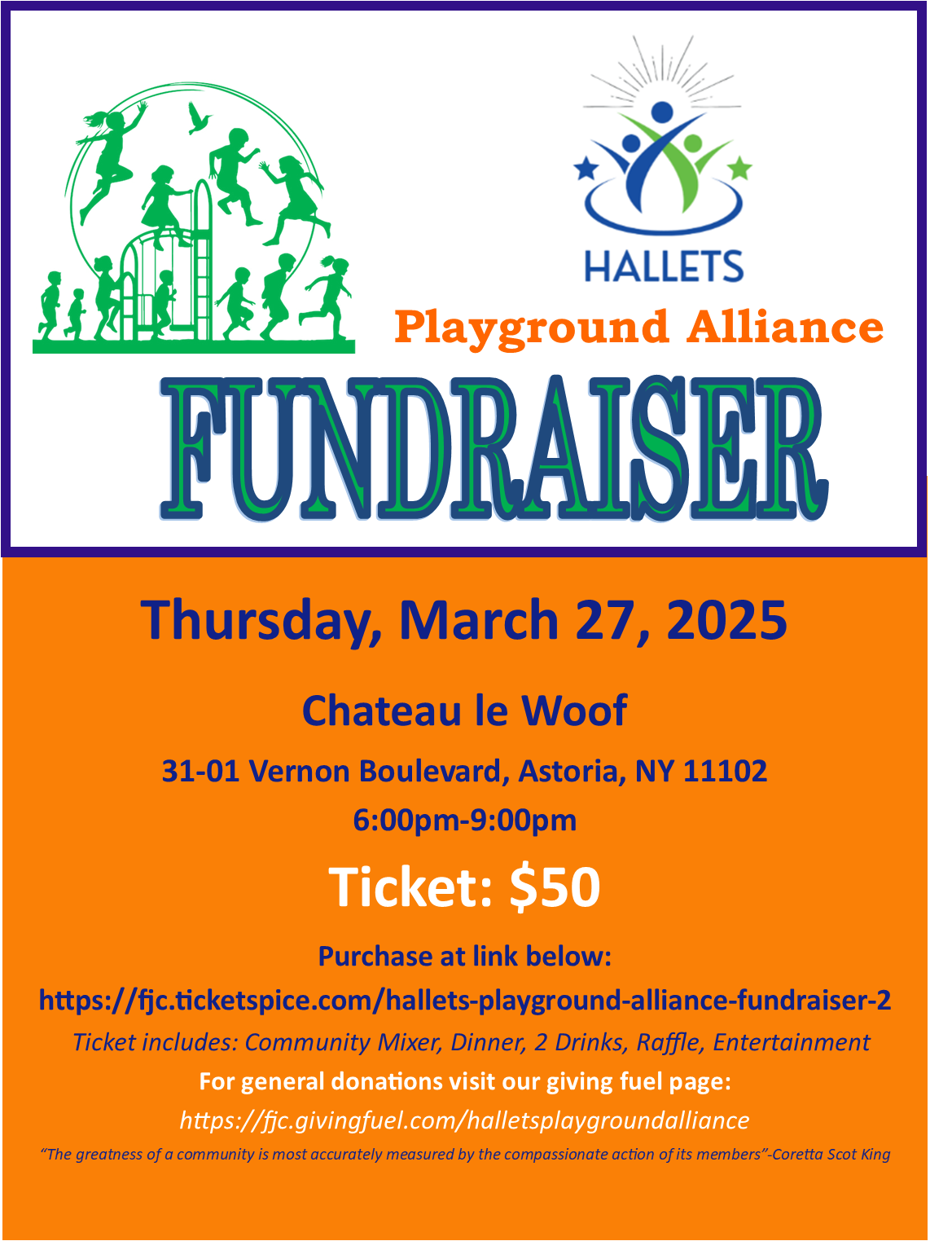 Join Us for the Hallets Playground Alliance Spring Fundraiser (March 27th)