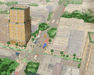 Onelic drawing from the city