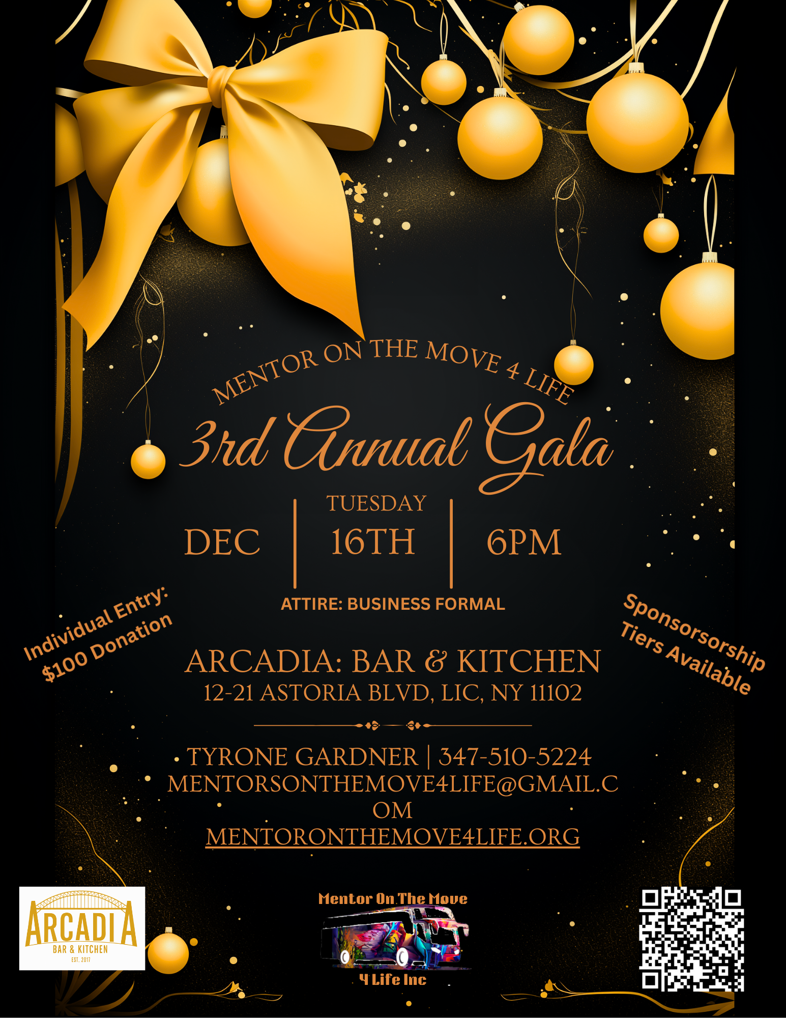 Mentors on the Move 4 Life 3rd Annual Holiday Gala (Dec 16th)