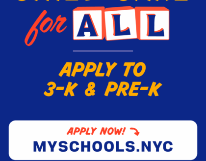 New York City families: the deadline to apply for 3-K and Pre-K is TODAY Friday, February 27.