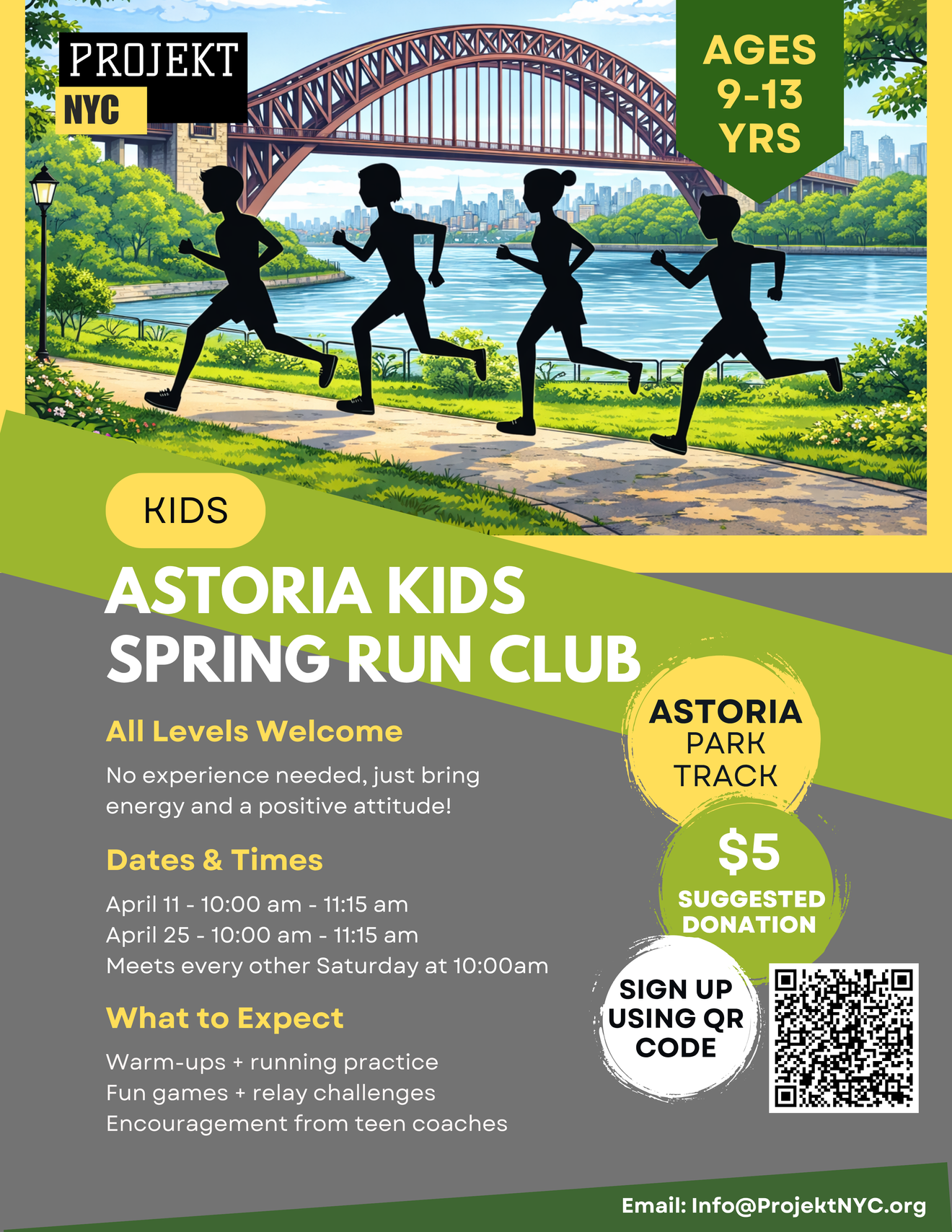 Projekt NYC Launches Astoria Park Kids Spring Run Club