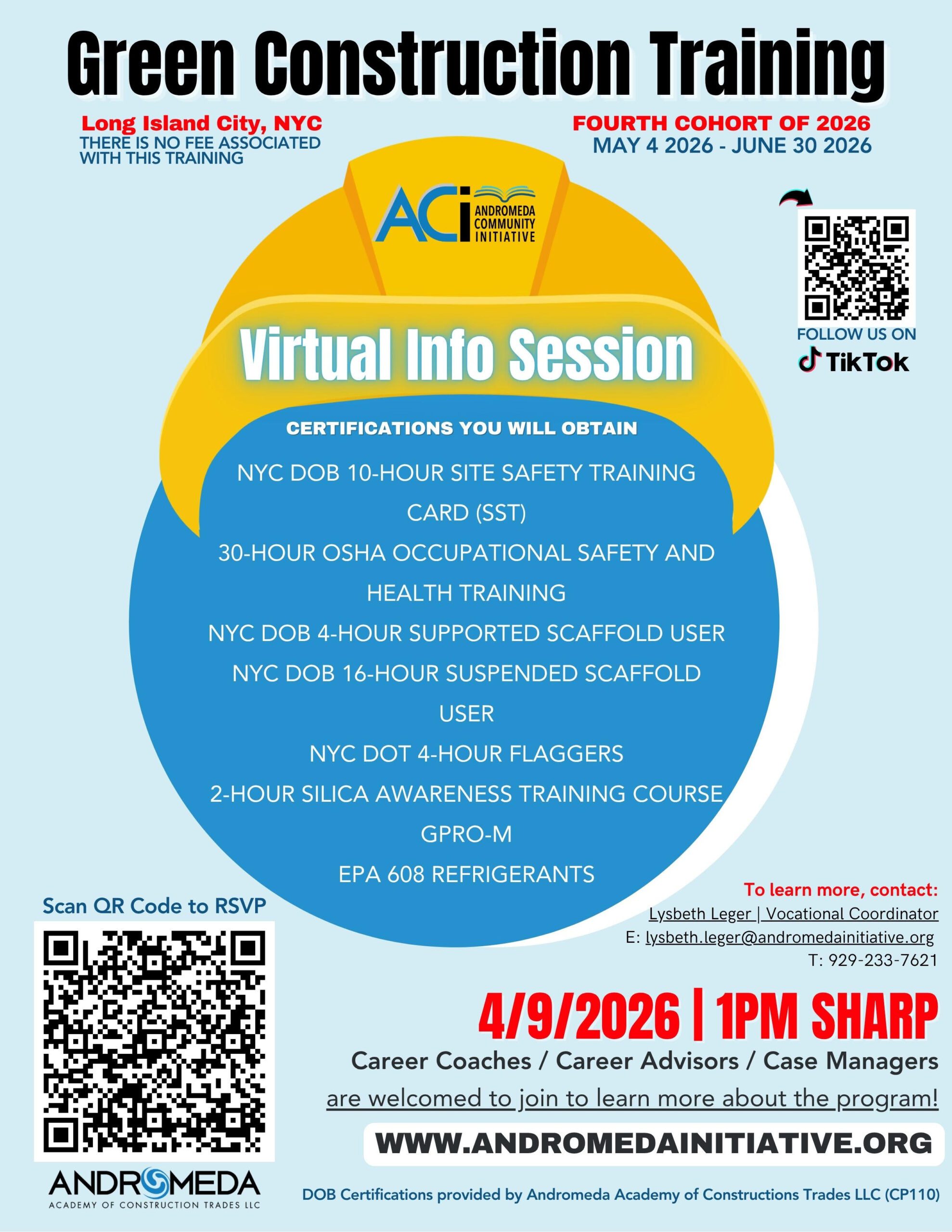 Free Virtual Info Session With Green Construction Training Program