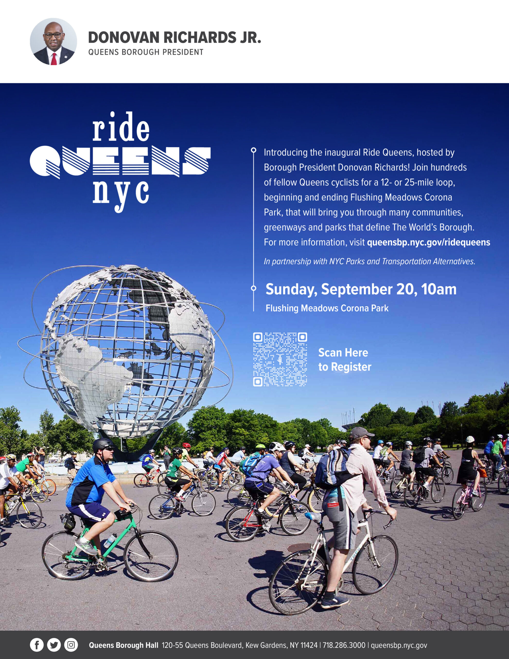 Ride Queens: Inaugural Queens Borough President’s Office Bike Ride Coming September 20